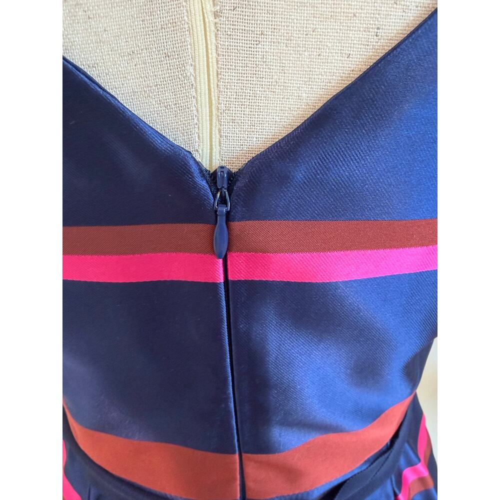 Trina Turk Striped Colorful V-neck Tie Waist Mini Dress Size 2 - Picture 7 of 7